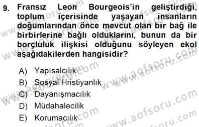 Sosyal Politika 1 Dersi Ara Sınavı Deneme Sınav Soruları 9. Soru