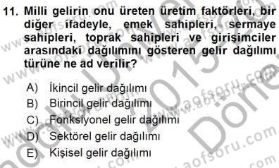 Sosyal Politika 1 Dersi 2015 - 2016 Yılı (Final) Dönem Sonu Sınav Soruları 11. Soru