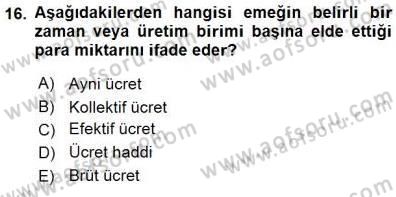 Sosyal Politika 1 Dersi 2015 - 2016 Yılı (Final) Dönem Sonu Sınav Soruları 16. Soru