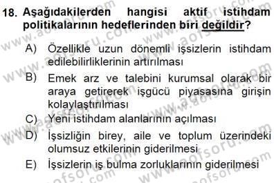 Sosyal Politika 1 Dersi 2015 - 2016 Yılı (Final) Dönem Sonu Sınav Soruları 18. Soru