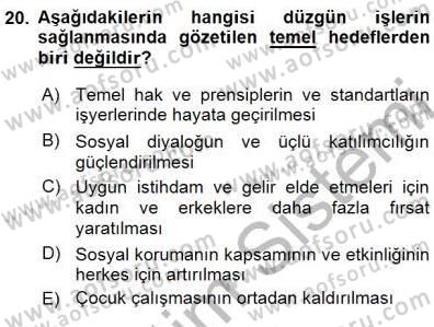 Sosyal Politika 1 Dersi 2015 - 2016 Yılı (Final) Dönem Sonu Sınav Soruları 20. Soru