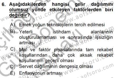 Sosyal Politika 1 Dersi 2015 - 2016 Yılı (Final) Dönem Sonu Sınav Soruları 6. Soru