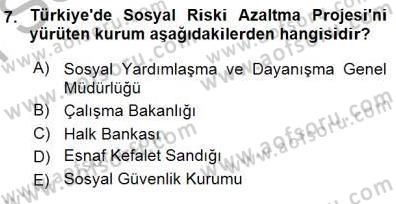 Sosyal Politika 1 Dersi 2015 - 2016 Yılı (Final) Dönem Sonu Sınav Soruları 7. Soru