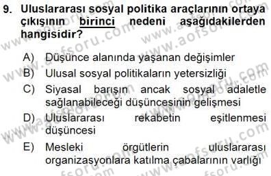 Sosyal Politika 1 Dersi 2015 - 2016 Yılı (Final) Dönem Sonu Sınav Soruları 9. Soru