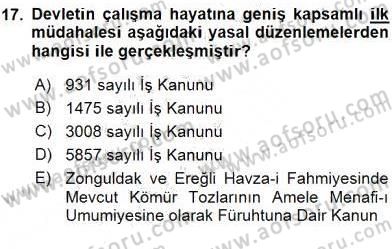 Sosyal Politika 1 Dersi 2016 - 2017 Yılı (Vize) Ara Sınav Soruları 17. Soru