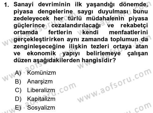 Sosyal Politika 1 Dersi 2019 - 2020 Yılı (Final) Dönem Sonu Sınav Soruları 1. Soru