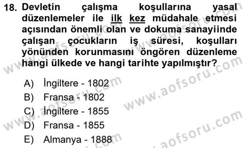 Sosyal Politika 1 Dersi 2019 - 2020 Yılı (Final) Dönem Sonu Sınav Soruları 18. Soru