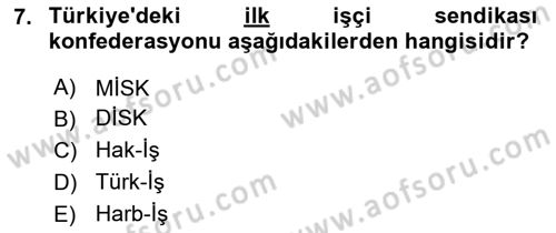 Sosyal Politika 1 Dersi 2019 - 2020 Yılı (Final) Dönem Sonu Sınav Soruları 7. Soru