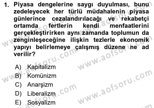 Sosyal Politika 1 Dersi 2020 - 2021 Yılı Yaz Okulu Sınav Soruları 1. Soru