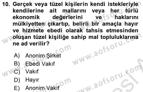 Sosyal Politika 1 Dersi 2020 - 2021 Yılı Yaz Okulu Sınav Soruları 10. Soru