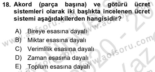 Sosyal Politika 1 Dersi 2020 - 2021 Yılı Yaz Okulu Sınav Soruları 18. Soru