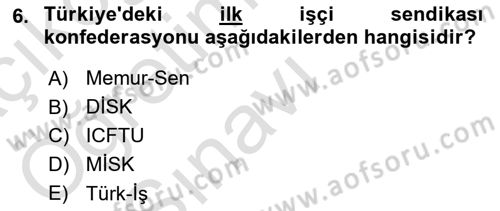 Sosyal Politika 1 Dersi 2020 - 2021 Yılı Yaz Okulu Sınav Soruları 6. Soru