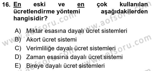 Sosyal Politika 1 Dersi 2022 - 2023 Yılı Yaz Okulu Sınav Soruları 16. Soru