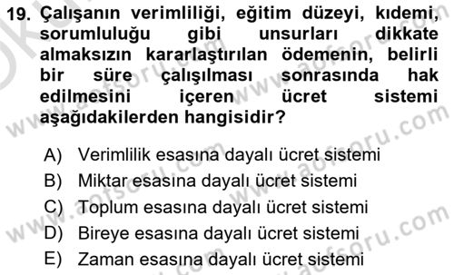 Sosyal Politika 1 Dersi 2023 - 2024 Yılı Yaz Okulu Sınav Soruları 19. Soru