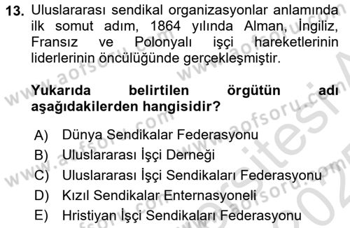 Sosyal Politika 1 Dersi 2024 - 2025 Yılı Yaz Okulu Sınav Soruları 13. Soru