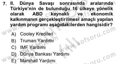 Sosyal Politika 1 Dersi 2024 - 2025 Yılı Yaz Okulu Sınav Soruları 7. Soru
