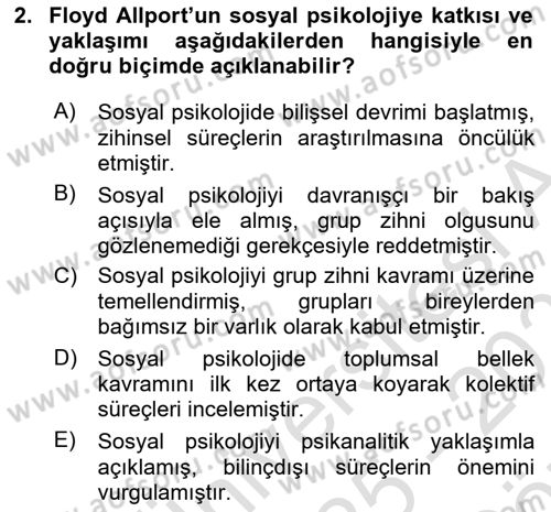 Sosyal Politika 1 Dersi 2025 - 2026 Yılı (Vize) Ara Sınav Soruları 2. Soru