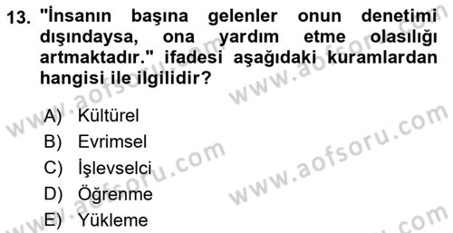 Sosyal Politika 1 Dersi 2025 - 2026 Yılı (Final) Dönem Sonu Sınav Soruları 13. Soru