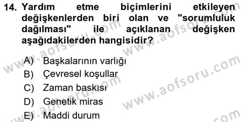 Sosyal Politika 1 Dersi 2025 - 2026 Yılı (Final) Dönem Sonu Sınav Soruları 14. Soru
