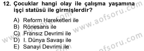 Sosyal Politika 2 Dersi 2012 - 2013 Yılı (Vize) Ara Sınav Soruları 12. Soru