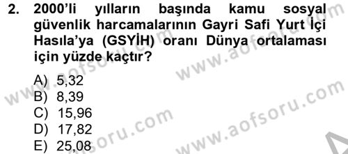 Sosyal Politika 2 Dersi 2012 - 2013 Yılı (Vize) Ara Sınav Soruları 2. Soru