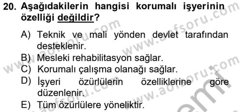 Sosyal Politika 2 Dersi 2012 - 2013 Yılı (Vize) Ara Sınav Soruları 20. Soru