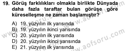 Sosyal Politika 2 Dersi 2012 - 2013 Yılı (Final) Dönem Sonu Sınav Soruları 19. Soru