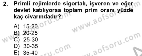 Sosyal Politika 2 Dersi 2012 - 2013 Yılı (Final) Dönem Sonu Sınav Soruları 2. Soru