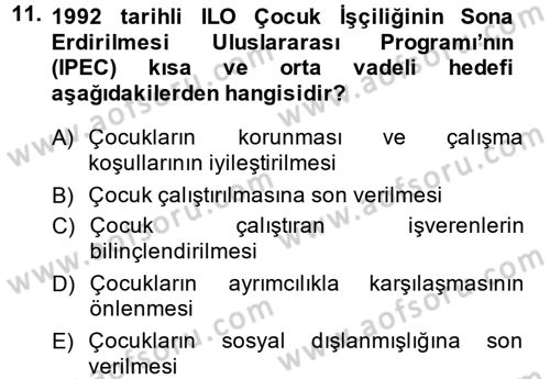 Sosyal Politika 2 Dersi 2013 - 2014 Yılı (Vize) Ara Sınav Soruları 11. Soru