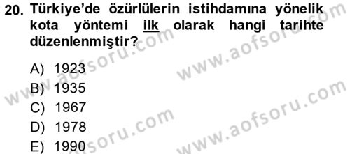 Sosyal Politika 2 Dersi 2013 - 2014 Yılı (Vize) Ara Sınav Soruları 20. Soru