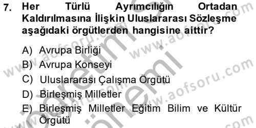 Sosyal Politika 2 Dersi 2013 - 2014 Yılı (Vize) Ara Sınav Soruları 7. Soru