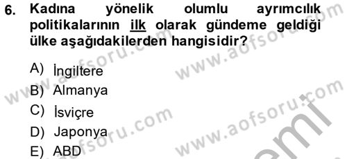 Sosyal Politika 2 Dersi 2013 - 2014 Yılı (Final) Dönem Sonu Sınav Soruları 6. Soru