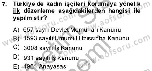 Sosyal Politika 2 Dersi 2013 - 2014 Yılı (Final) Dönem Sonu Sınav Soruları 7. Soru