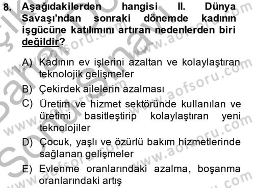 Sosyal Politika 2 Dersi 2013 - 2014 Yılı (Final) Dönem Sonu Sınav Soruları 8. Soru