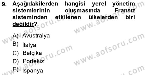 Sosyal Politika 2 Dersi 2013 - 2014 Yılı (Final) Dönem Sonu Sınav Soruları 9. Soru