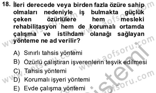 Sosyal Politika 2 Dersi 2014 - 2015 Yılı (Vize) Ara Sınav Soruları 18. Soru