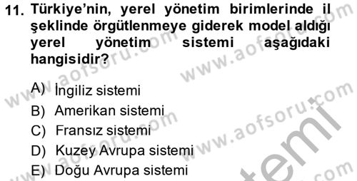 Sosyal Politika 2 Dersi 2014 - 2015 Yılı (Final) Dönem Sonu Sınav Soruları 11. Soru