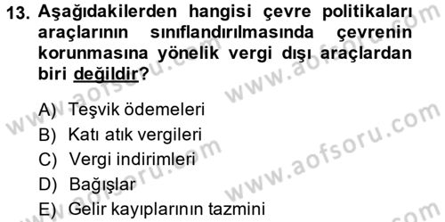 Sosyal Politika 2 Dersi 2014 - 2015 Yılı (Final) Dönem Sonu Sınav Soruları 13. Soru