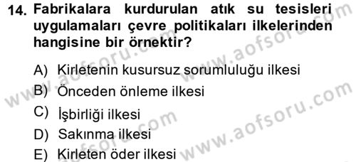 Sosyal Politika 2 Dersi 2014 - 2015 Yılı (Final) Dönem Sonu Sınav Soruları 14. Soru