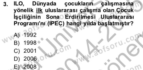 Sosyal Politika 2 Dersi 2014 - 2015 Yılı (Final) Dönem Sonu Sınav Soruları 3. Soru