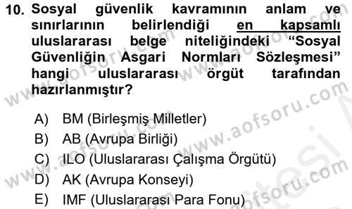 Sosyal Politika 2 Dersi 2015 - 2016 Yılı (Vize) Ara Sınav Soruları 10. Soru