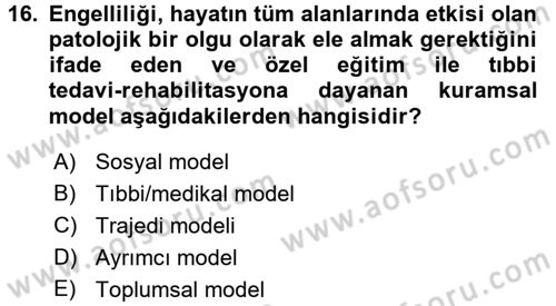 Sosyal Politika 2 Dersi 2015 - 2016 Yılı (Vize) Ara Sınav Soruları 16. Soru