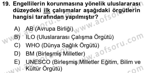 Sosyal Politika 2 Dersi 2015 - 2016 Yılı (Vize) Ara Sınav Soruları 19. Soru
