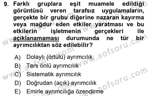Sosyal Politika 2 Dersi 2015 - 2016 Yılı (Vize) Ara Sınav Soruları 9. Soru