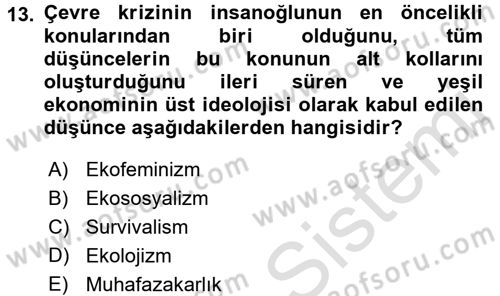 Sosyal Politika 2 Dersi 2015 - 2016 Yılı (Final) Dönem Sonu Sınav Soruları 13. Soru
