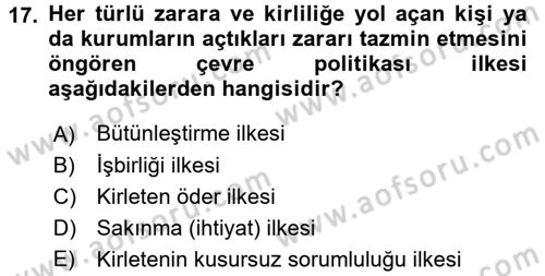 Sosyal Politika 2 Dersi 2015 - 2016 Yılı (Final) Dönem Sonu Sınav Soruları 17. Soru