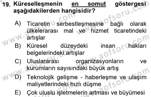 Sosyal Politika 2 Dersi 2015 - 2016 Yılı (Final) Dönem Sonu Sınav Soruları 19. Soru