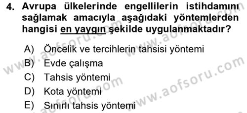 Sosyal Politika 2 Dersi 2015 - 2016 Yılı (Final) Dönem Sonu Sınav Soruları 4. Soru