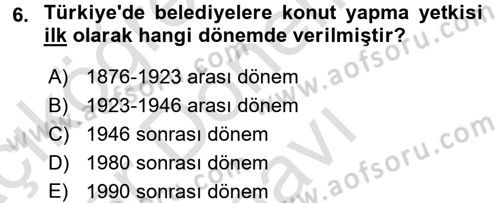 Sosyal Politika 2 Dersi 2015 - 2016 Yılı (Final) Dönem Sonu Sınav Soruları 6. Soru