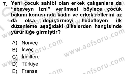 Sosyal Politika 2 Dersi 2015 - 2016 Yılı (Final) Dönem Sonu Sınav Soruları 7. Soru